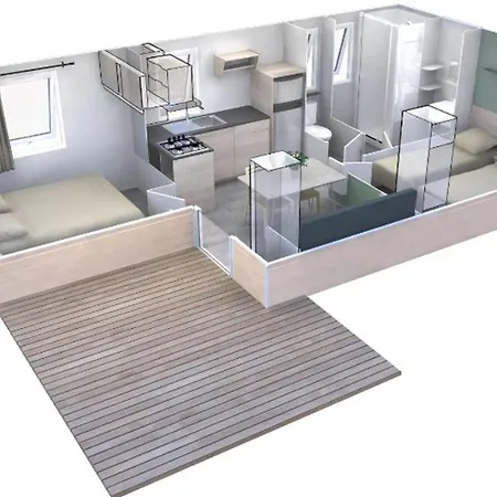 Campingplatz Mobil-home Confortable Avec Terrasse - 5 Pers. - Api-1-52-2146 *